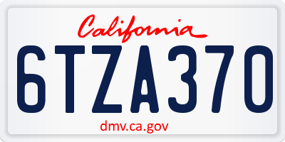 CA license plate 6TZA370