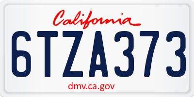 CA license plate 6TZA373
