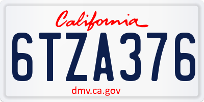 CA license plate 6TZA376