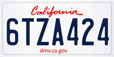 CA license plate 6TZA424