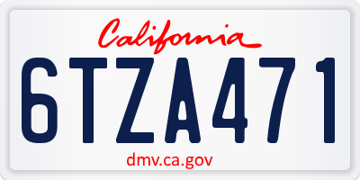 CA license plate 6TZA471