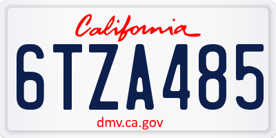 CA license plate 6TZA485
