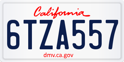 CA license plate 6TZA557