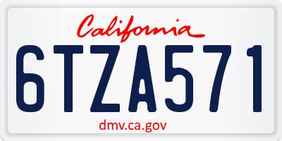 CA license plate 6TZA571