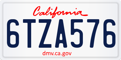 CA license plate 6TZA576