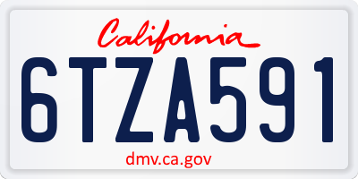 CA license plate 6TZA591