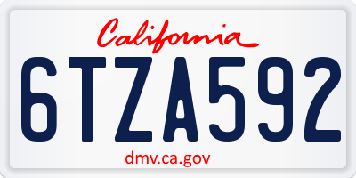 CA license plate 6TZA592