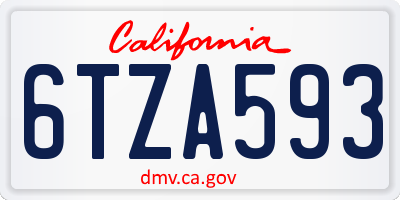 CA license plate 6TZA593