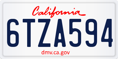 CA license plate 6TZA594