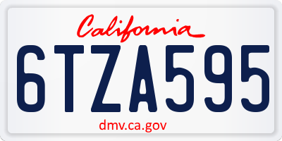 CA license plate 6TZA595