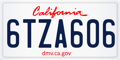 CA license plate 6TZA606
