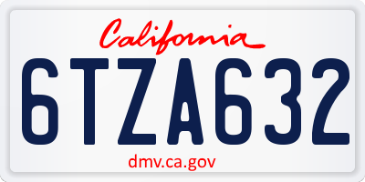 CA license plate 6TZA632