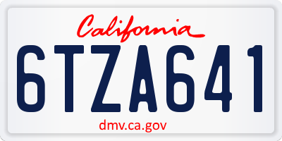 CA license plate 6TZA641