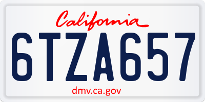CA license plate 6TZA657