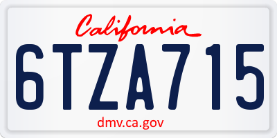 CA license plate 6TZA715