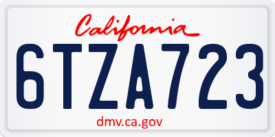 CA license plate 6TZA723