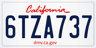 CA license plate 6TZA737