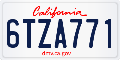 CA license plate 6TZA771