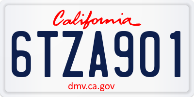CA license plate 6TZA901