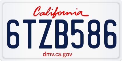 CA license plate 6TZB586