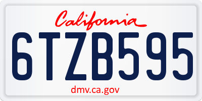 CA license plate 6TZB595