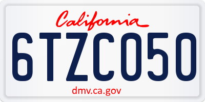 CA license plate 6TZC050