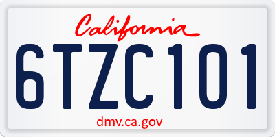 CA license plate 6TZC101