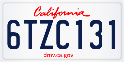CA license plate 6TZC131