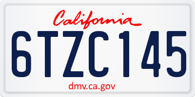 CA license plate 6TZC145