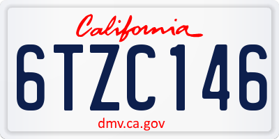 CA license plate 6TZC146