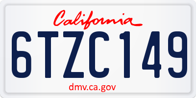CA license plate 6TZC149
