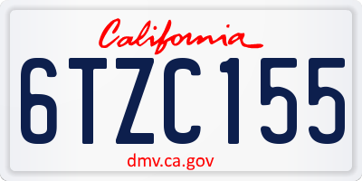 CA license plate 6TZC155