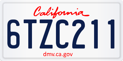 CA license plate 6TZC211
