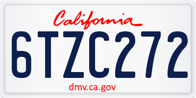 CA license plate 6TZC272