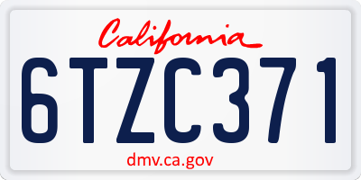 CA license plate 6TZC371
