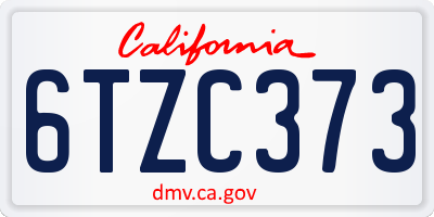 CA license plate 6TZC373