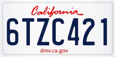 CA license plate 6TZC421