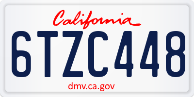 CA license plate 6TZC448