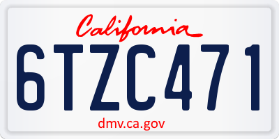 CA license plate 6TZC471
