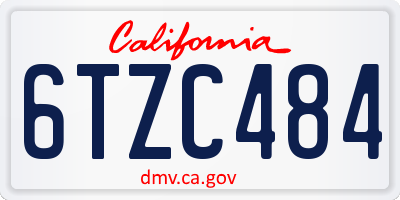 CA license plate 6TZC484