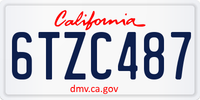 CA license plate 6TZC487