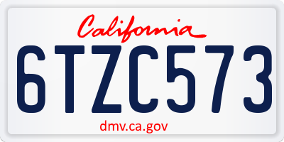 CA license plate 6TZC573