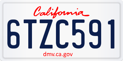 CA license plate 6TZC591