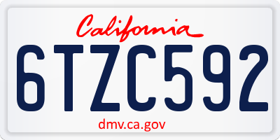 CA license plate 6TZC592