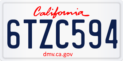 CA license plate 6TZC594