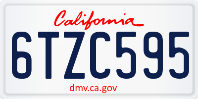 CA license plate 6TZC595
