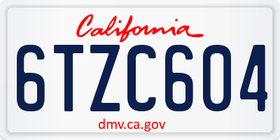 CA license plate 6TZC604