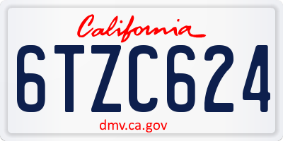 CA license plate 6TZC624