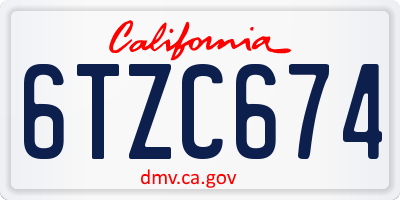 CA license plate 6TZC674