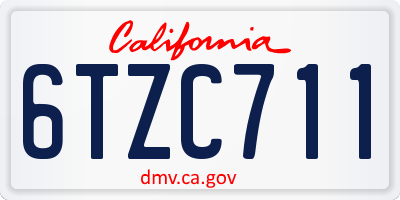 CA license plate 6TZC711